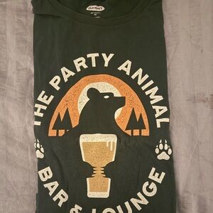 Old Navy Dark Green Party Animal Tee